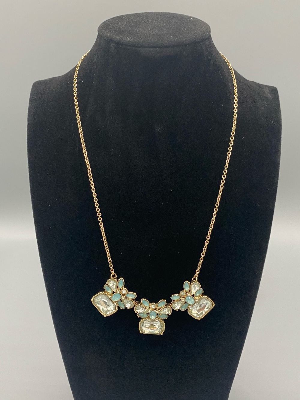 Banana Republic Gold-Tone Mint Crystal Statement Necklace